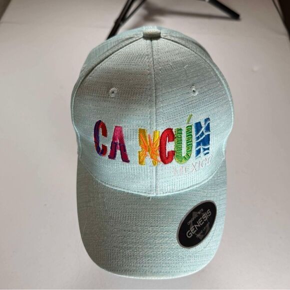 Cancun Mexico Hat Cap Strap Back Mens Blue Adjustable Logo - Picture 11 of 12